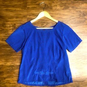 Vero Moda Blue Orange Polka Dot Top